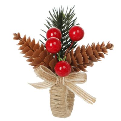 China Wholesale Stocked Western Napkin Ring Simulation Flower Decoration Home Christmas Decoration Pinecone Napkin Ring for sale