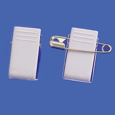 China White Adhesive Desktop Name Badge Clip Holder Plastic Badge Clip for sale