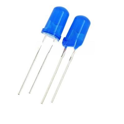 China Szwxw 5Mm Blue Light Round Head Short Feet With Edges F5 Led Light Emitting Diode Lamp Beads Bright LED for sale