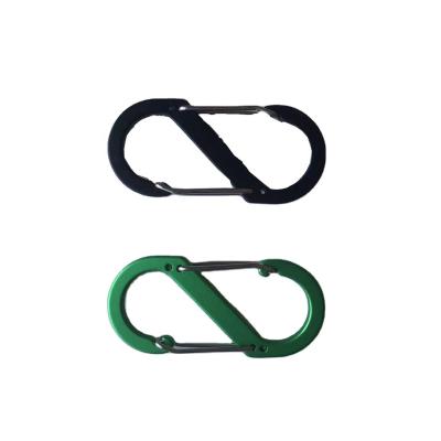 China Double Backpack Clip Dual 40* 88mm S Hook Aluminum Carabiner for sale