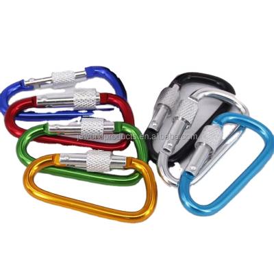 China Retail Industry 5*55MM Screw Door Aluminum Hammock Carabiner For Bags for sale