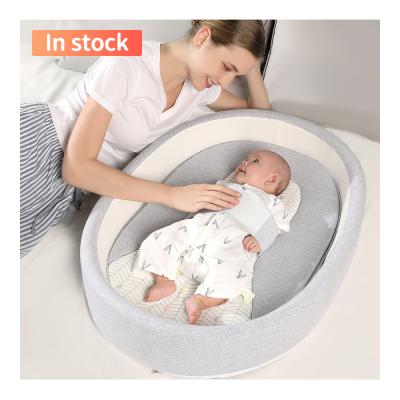 China Portable 100% Eco Feiendly Cotton Folding Carry Newborn Baby Bed Cot Sleeper Hutch Nest for sale