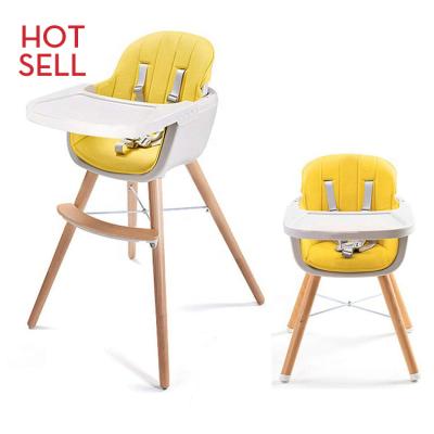 China Chocchick Eco-Friendly Solid Easy Feeding 3 In 1 Adjustable Wooden Foldable Dining Chair Portable Restaurant Restaurant Cheap Rise Baby Height 2021 for sale