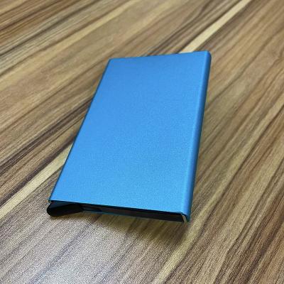 China Fashion In Pop Slim Aluminum Rfid Holder Wallet Card Pop-up Leather for sale