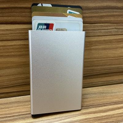 China Fashion Pop Aluminum Wallet Multicolor Logo Credit Card Machine Leather Holder for sale