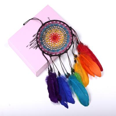 China Large Contemporary Cheap Wholesale Feather Handmade Dreamcatcher Hanging Dream Catcher for sale