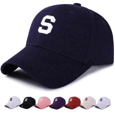 China COMMON Adjustable Cotton Letter S Sports Unisex Embroidered Simple Baseball Caps for sale