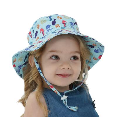 China New Picture Style Kids Bucket Hats Colorful Animals And Flowers Pattern Kids Summer Adjustable Hats for sale