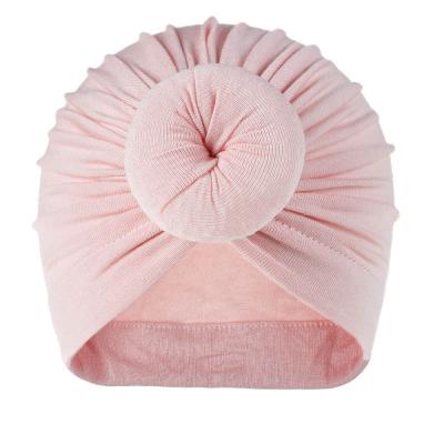 China Style Kids Breathable Warm Hats With Donut Cloth Colorful New Born Infant Beanie Baby Hats for sale