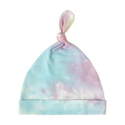 China Picture Tie Dyed Cotton For Newborn Baby Cotton Summer Unisex Cute Cozy Soft Hat for sale