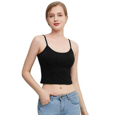 China Wholesale New Style Modal Women's Adjustable Strap Padded Bra Breathable Seamless Bras Beach Short Camisole Top for sale