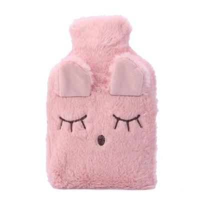 China Hot Hand Customized PVC 21*14 High Quality Cute Rabbit Hot Water Bottle With Plush Cover Hot Water Bag for sale