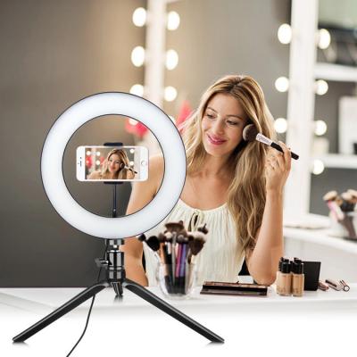 China Mini Hot Sell Photographic Video Lamp 6 Inch Led Foldable Selfie Ring Light for sale