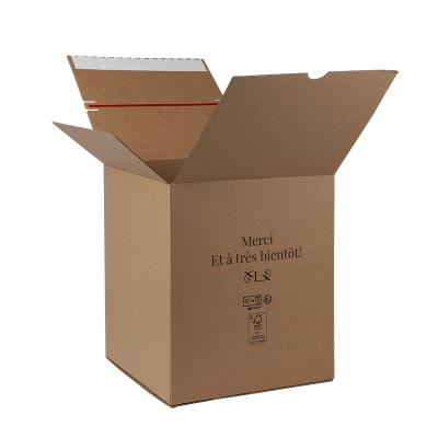 China Yongjin Logo Corrugated Peel Off Self Recyclable Custom Seal Zipper Mailing Mailing Boxes Adhesive Tear Strips Box for sale