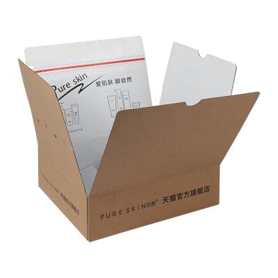 China Recyclable Zipper Box Easy Tear Corrugated Line Shipping Packaging Cardboard Gift Boxes With Self Adhesive Glue for sale