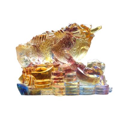 China Viet Nam Colored Glass Ornaments Geomantic Omen Golden Toad Various Kinds of Colored Glass Crafts for sale