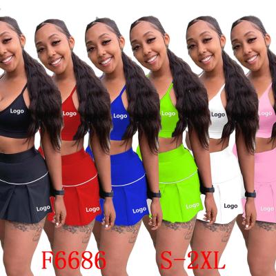 China 2021 Two-Piece Skirt (Summer 0.3) 1F6686 Custom Wholesale Casual Outfit QUICK DRY Tracksuit Set For Women for sale