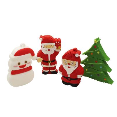 China Memory Storage BYL Santa Claus Shaped 3D PVC USB Flash Drives For Windows Pendrive Computer Cheap Christmas Gift 8GB 32gb 64gb 128gb for sale