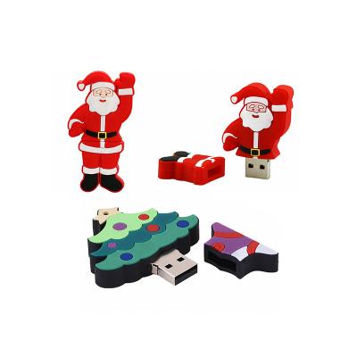 China Promotional Customized Hot Sale PVC USB Pendrive Christmas Tree Memory Storage BYL USB Flash Drive With Custom Logo for sale