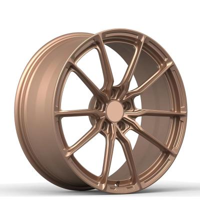 China Aluminum Alloy Brown Color Wheel Forged Rim 18 19 20 21 Inch Racing Car for sale