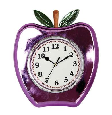 China Antique creative clock fruit apple style simple face wall clock the most popular item in tik tok Amazon for sale