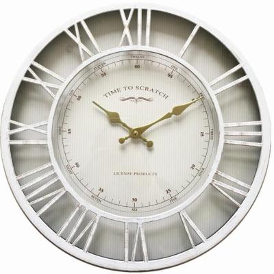 China European style white plastic wall clock retro luxury wall art FILE with special roman numbears decoration home hould item for sale