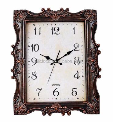 China Antique Style Rectangle Large Size Antique Wall Clock For Home Decor for sale