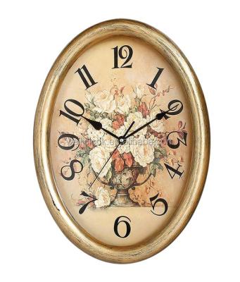 China Rectangle Antique Large Size Wall Clock Antique Style Home Decoration for sale