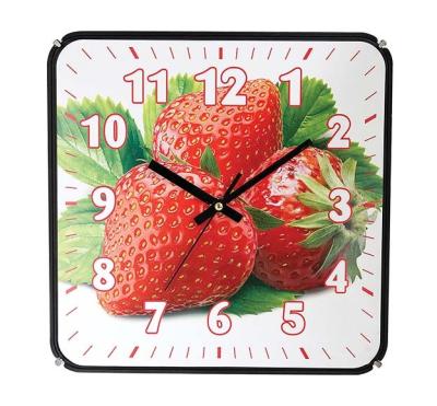 China Antique style relogio de parede kitchen fruit wall clock arched glass hotsaling item in quiet amazon fruit clock for sale