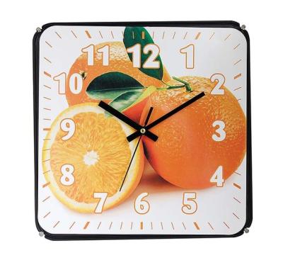 China Kitchen style refectory cute quadrilateral wall clock large antique cheap fruit clocks for restaurant for sale