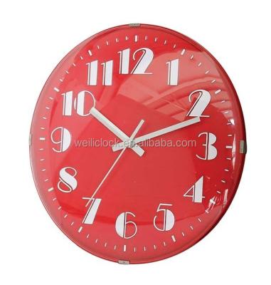 China BREF 12 Inch Cheap Glass Dome Colorful Plastic Wall Clock For Home Decor Gift Item for sale