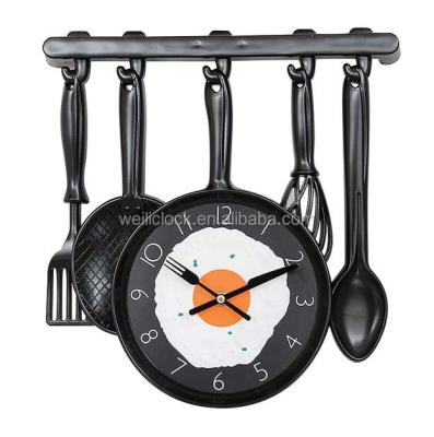 China CREATIVE plastic stove kitchen wall clock for home decoration for sale