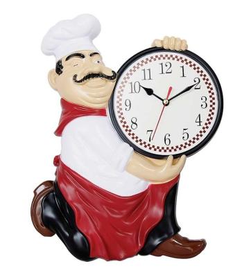 China Unique Design Antique Wall Clock Style Chef Clock Kitchen Promotional Clock for sale