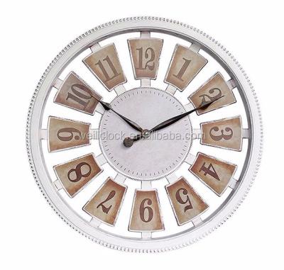 China Antique Style 20 Inch Vintage Unique Designplastic 3D Numbers Home Design Plastic Round Wall Clock for sale