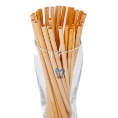 China Minimalist 100%Biodegradable Straws20mm Boba Bamboo Jumbo Bubble Tea Drinking Disposable Compostable Straws for sale