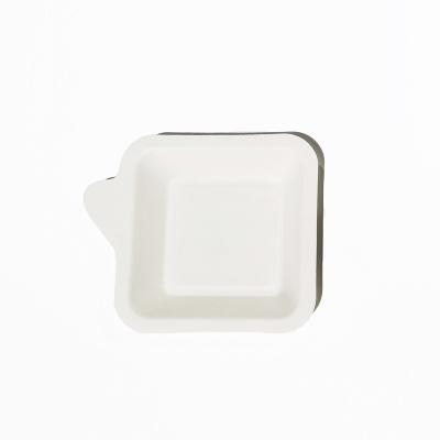 China Sustainable Biodegradable Cake Tray Pastry Tray , Small Square Dish Paper Plate for sale