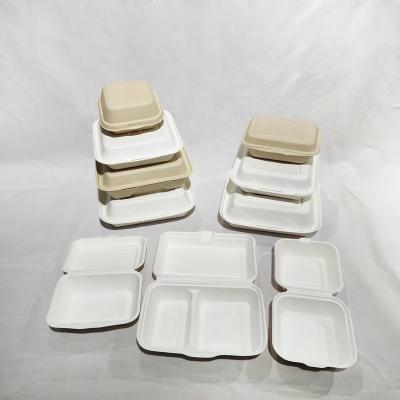 China Sustainable Custom Biodegradable Disposable Party Dish Clamshell Bagasse Sugar Cane High Quality Food Box for sale