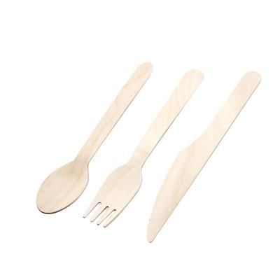 China Disposable Disposable Wooden Cutlery Set, 100% All-Natural Spoons, Biodegradable, Compostable, Eco Friendly, Sturdy Forks for sale