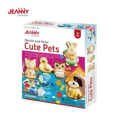 China Original Jeanny Design Mold and Paint Cute Pets Gypsum Plaster DIY Art Painting Kids Boys and Girls Activity for sale