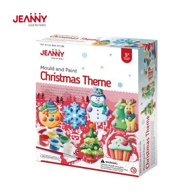 China Jeanny's original design inventory of educational toys for children cast and paint Christmas theme acrylic painting set for children for sale