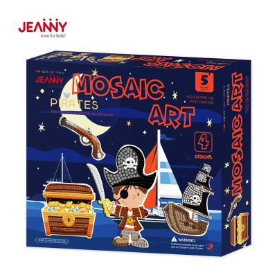 China Educational Decoration EVA Sticky Mosaic Sticker Pirate DIY Original Creative Handmade Toys Jeanny Design Kids Craft Kit for sale