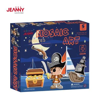 China Original Color Matching Pirate Theme Mosaic Art Early Learning Educational Toys Foam Mosaic DIY Creation Sticky Craft for sale