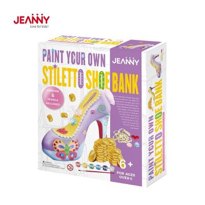 China Original Design Jeanny Learning DIY Toys Hand Craft Painting Ceramic Shoe Craft Art Craft Creative Money Box Stylus for sale