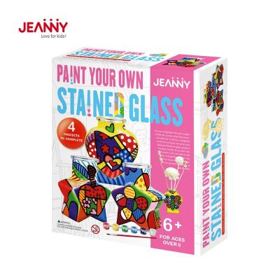 China Jeanny's Original Creative Educational DIY Design Children Kid Toys Handmade Craft Stained Glass Kit For Kids for sale