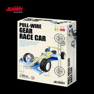 China Original Jeanny Design STEAM Science Kits Pull-Wire Gear Race Car Education Toy Fun ROD Building Kit for Creative Play for sale