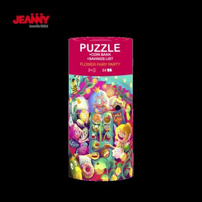 China Original Jeanny Design 64 PCS Banking Game Toys Double Sided Fairy Jigsaw Flower Party Puzzle Custom for sale