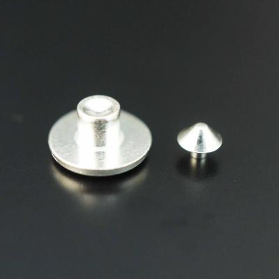 China Wholesale Customized Electrical Rotating Rivet Point Electric Concave Solid Silver Contact Connector Wholesale for sale