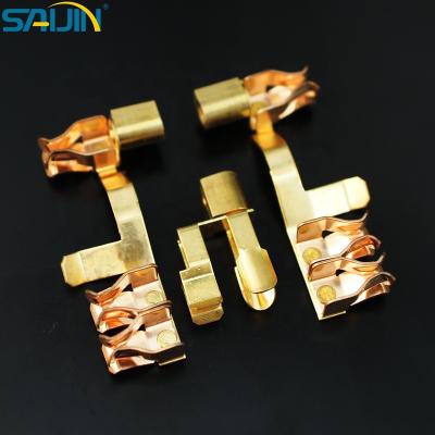 China Brass Stamping Socket Receptacle Switch Parts For Clip Conductivity 220V 10A for sale