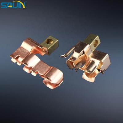 China Electrical Copper Stamping Socket Part For Brass Switch Socket Block for sale