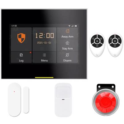 China High-speed Security Alarm System 433Mhz Tuya Chip 600MHz Staniot WiFi Smart Home Burglar Wireless Smart Life App 4.3 Inch Display Screen Full Touch Control for sale